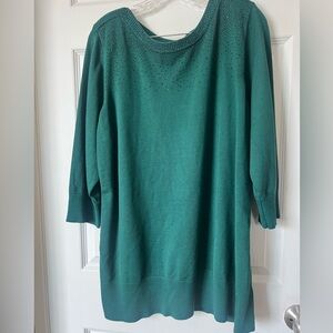 NWOT Emerald Green Women's Sweater With Sequins . size 2X